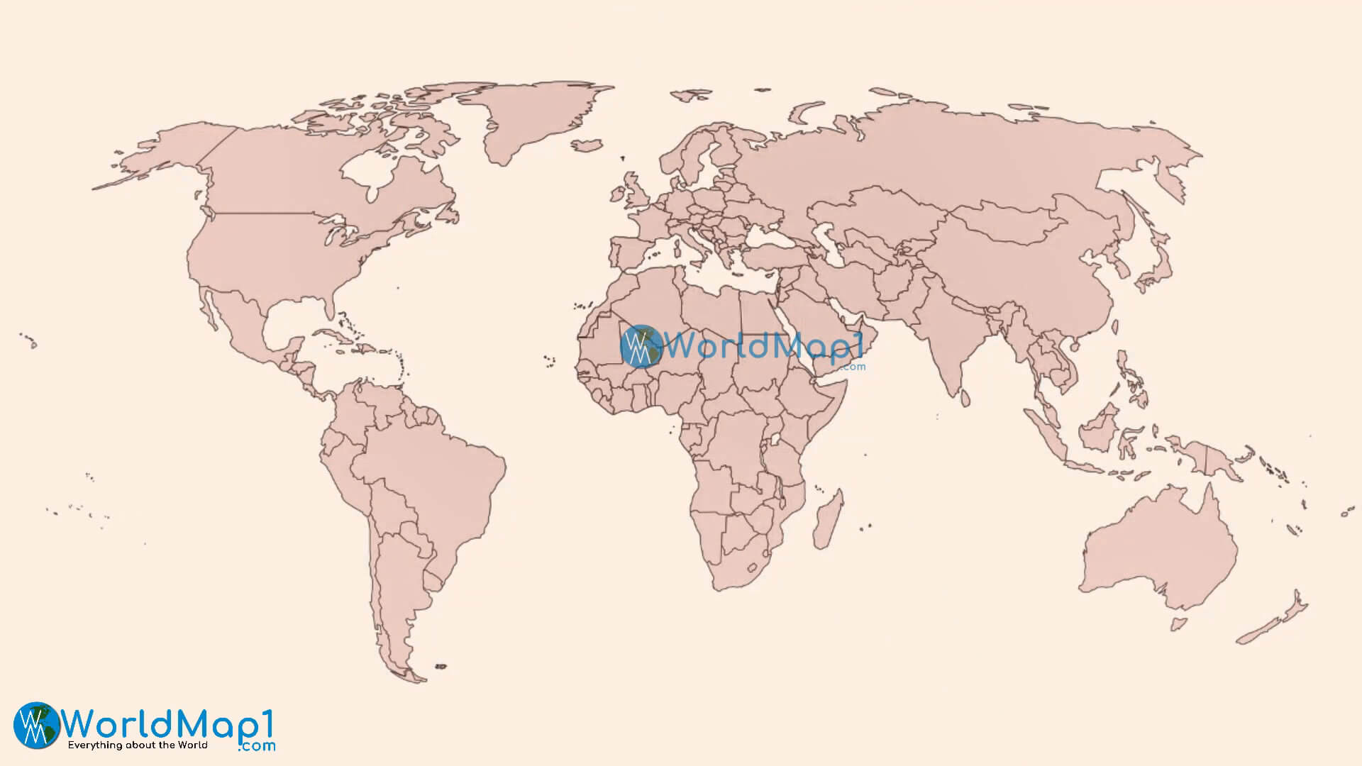 Dünya Yakut Kırmızısı Boş Haritası